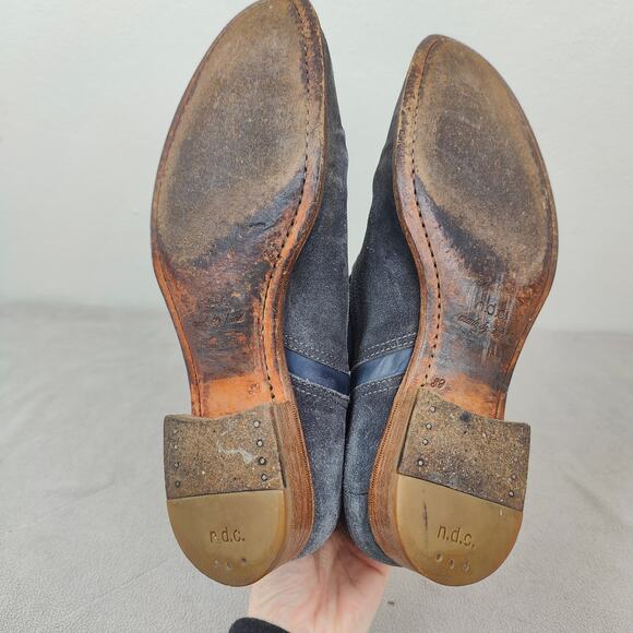 N.D.C. Ankle Boots Womens 39 US 9 Blue Gray Suede Pull On Western Cowgirl Boho - Picture 7 of 9